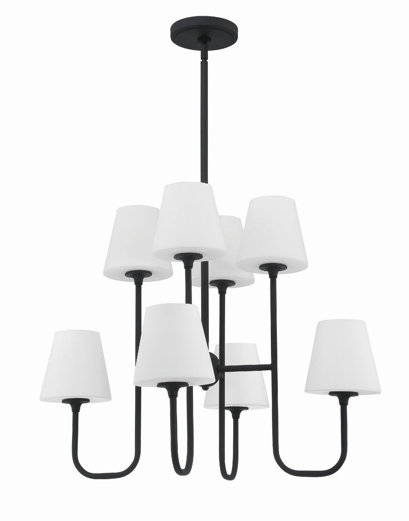 Keenan 8 Light Black Forged Chandelier Crystorama