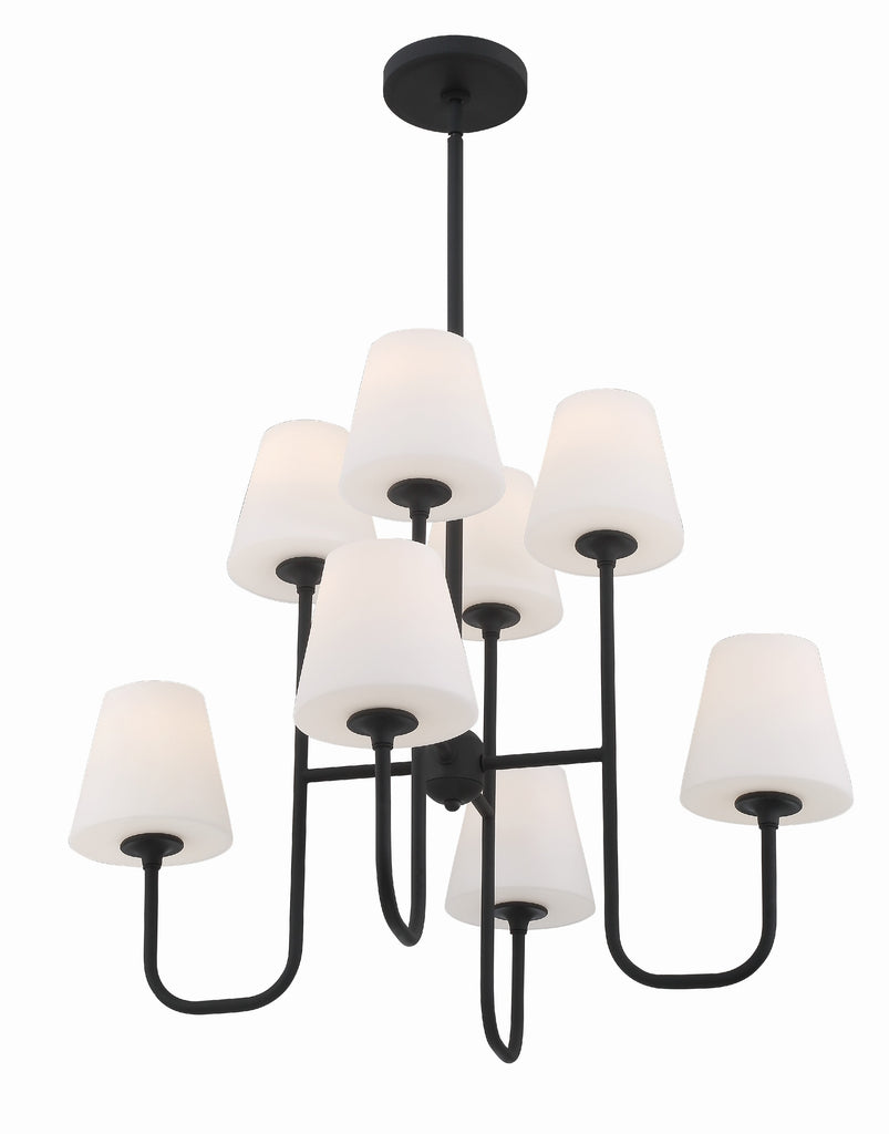 Keenan 8 Light Black Forged Chandelier Crystorama