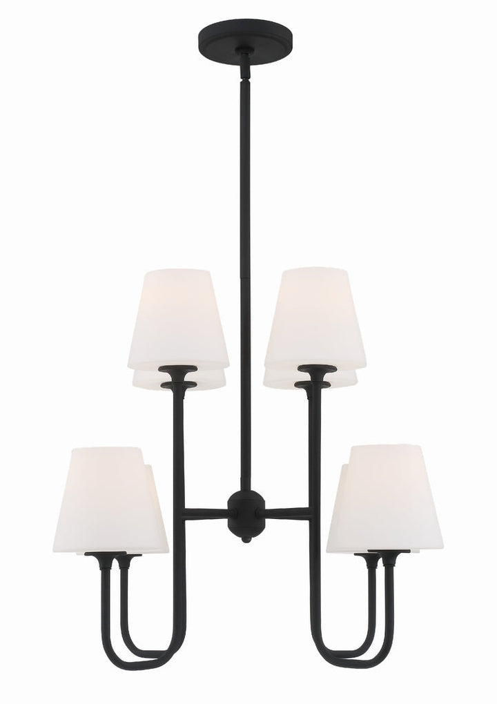 Keenan 8 Light Black Forged Chandelier Crystorama