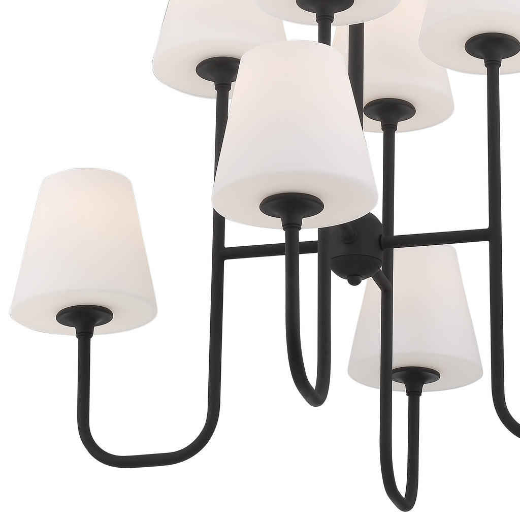 Keenan 8 Light Black Forged Chandelier Crystorama