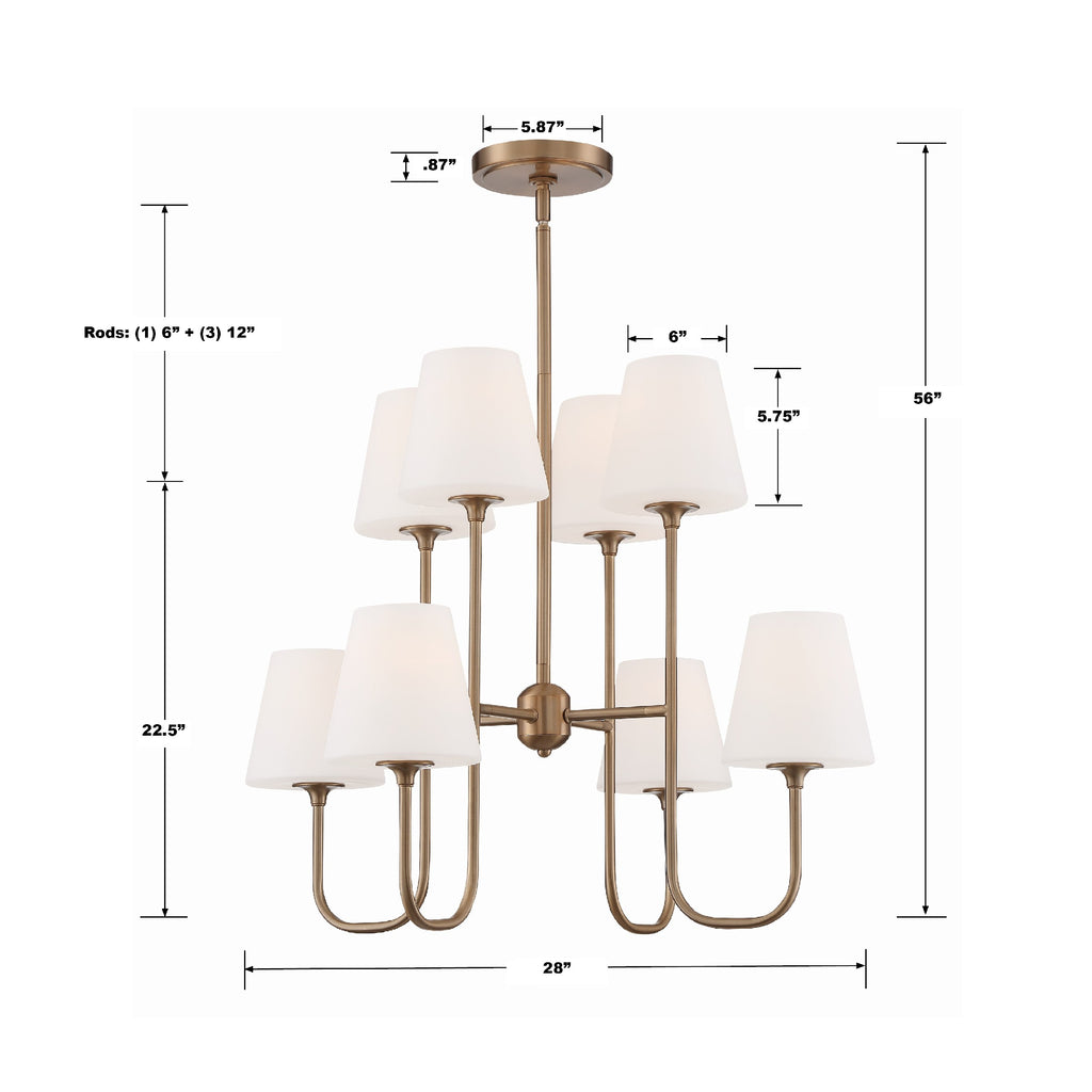 Keenan 8 Light Vibrant Gold Chandelier Crystorama