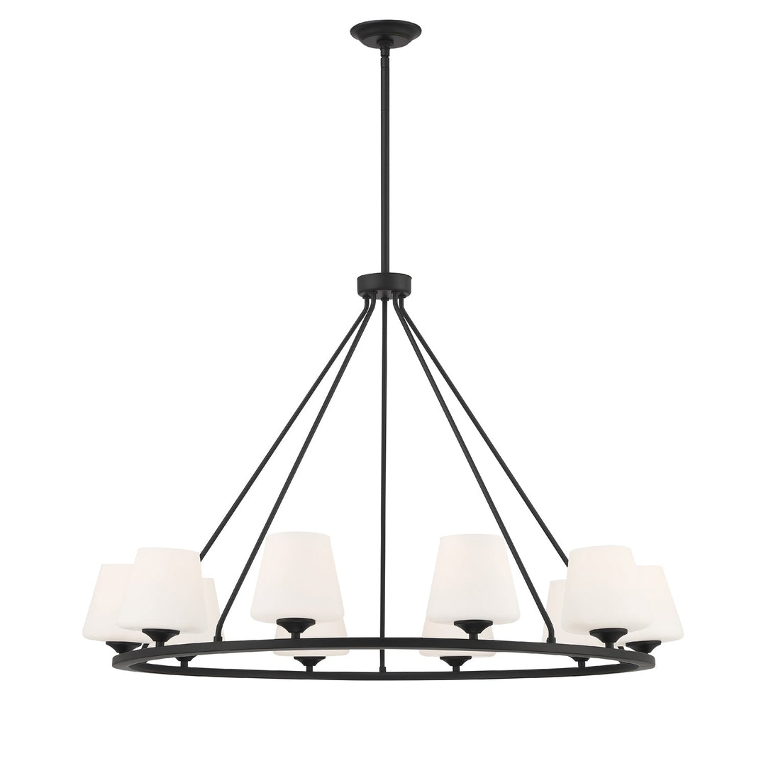 Keenan 10 Light Matte Black Chandelier Crystorama