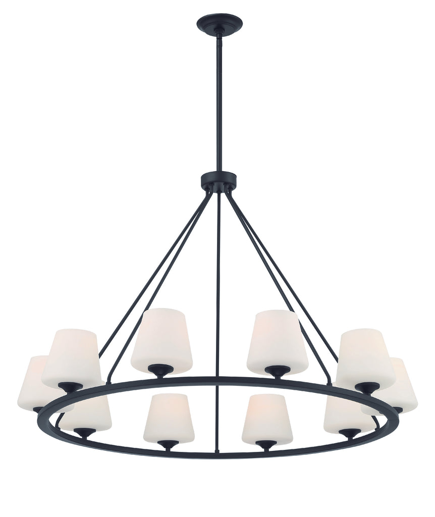 Keenan 10 Light Matte Black Chandelier Crystorama