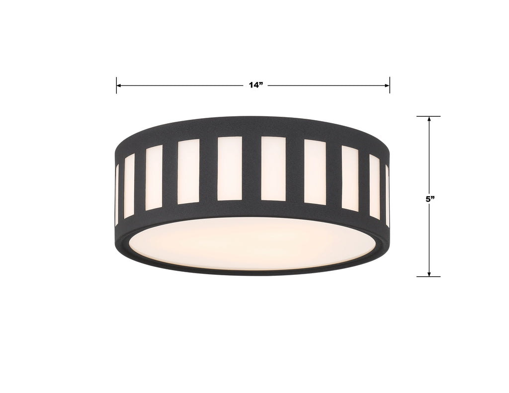 Crystorama Crystorama Kendal 3 Light Black Forged Flush Mount