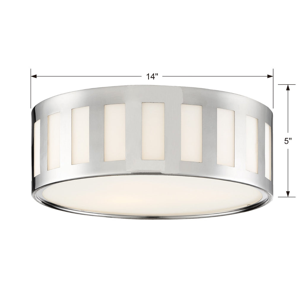 Crystorama Crystorama Kendal 3 Light Polished Nickel Flush Mount