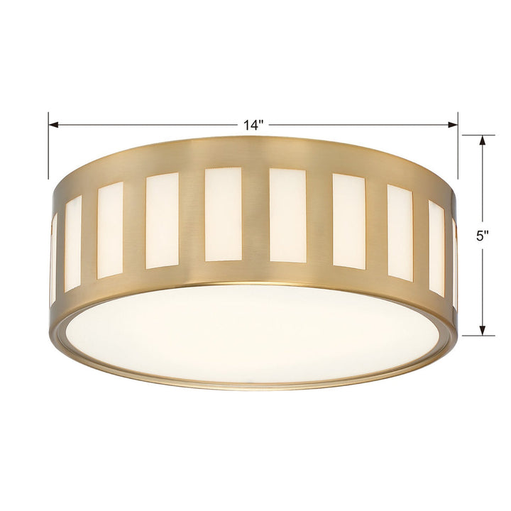 Crystorama Crystorama Kendal 3 Light Vibrant Gold Flush Mount