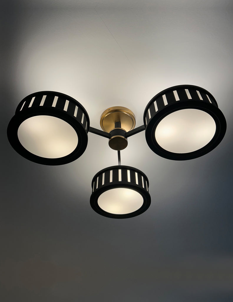 Crystorama Crystorama Kendal 6 Light Vibrant Gold + Black Forged Semi Flush Mount