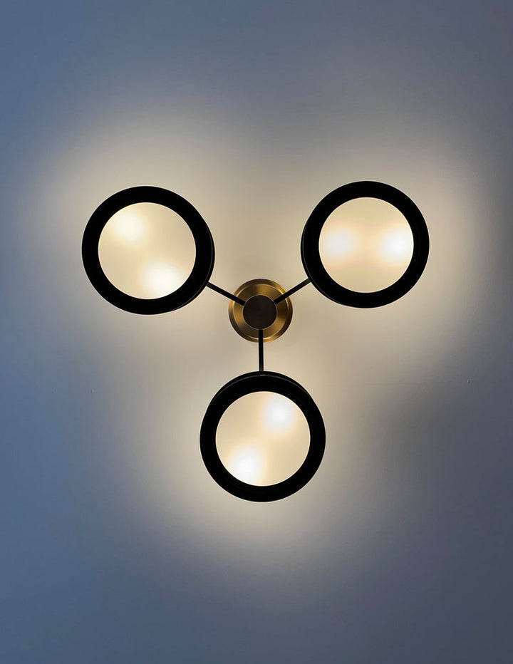 Crystorama Crystorama Kendal 6 Light Vibrant Gold + Black Forged Semi Flush Mount