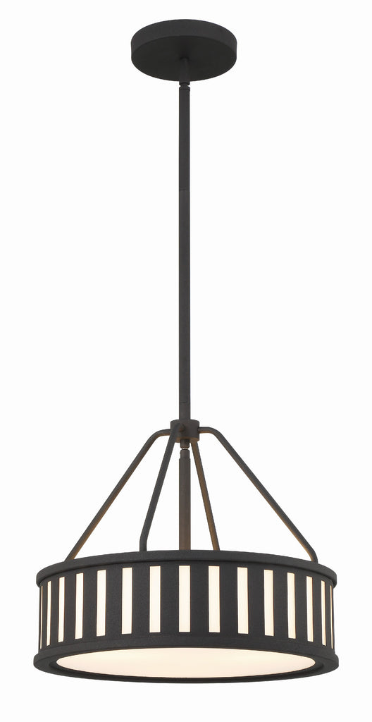 Kendal 3 Light Black Forged Mini Chandelier Crystorama