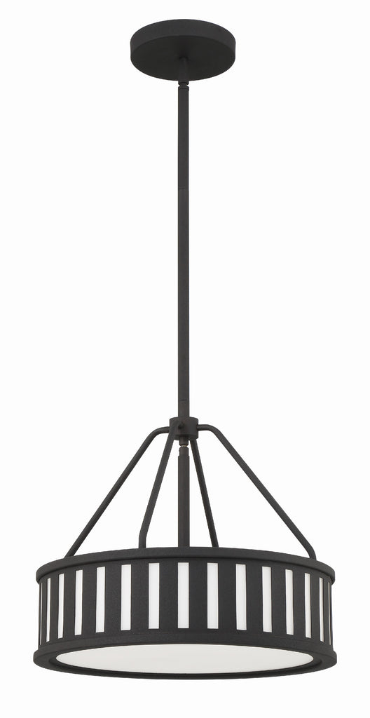 Kendal 3 Light Black Forged Mini Chandelier Crystorama