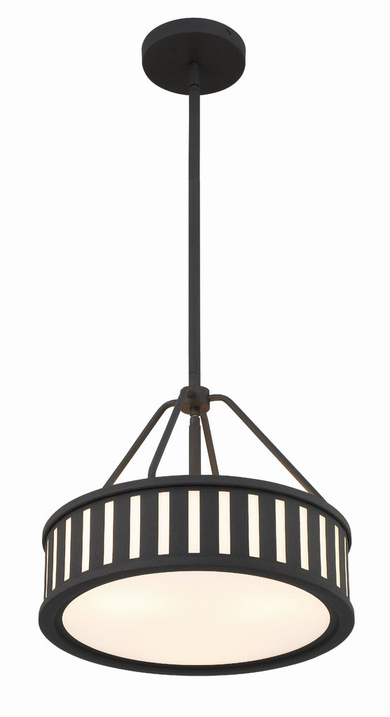 Kendal 3 Light Black Forged Mini Chandelier Crystorama