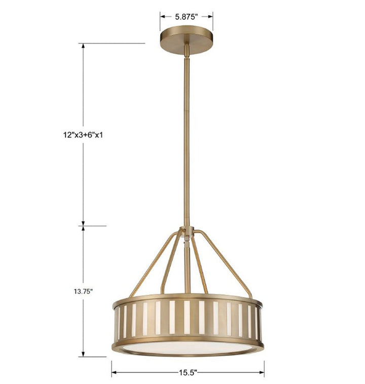 Kendal 3 Light Vibrant Gold Mini Chandelier Crystorama