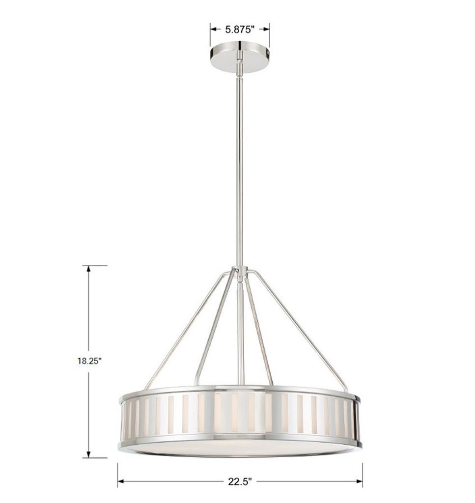 Kendal 4 Light Polished Nickel Chandelier Crystorama