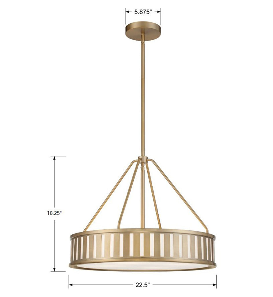 Kendal 4 Light Vibrant Gold Chandelier Crystorama