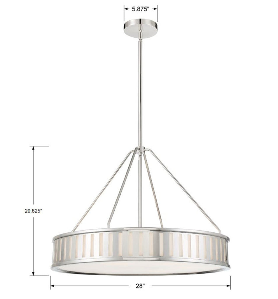 Kendal 6 Light Polished Nickel Chandelier Crystorama