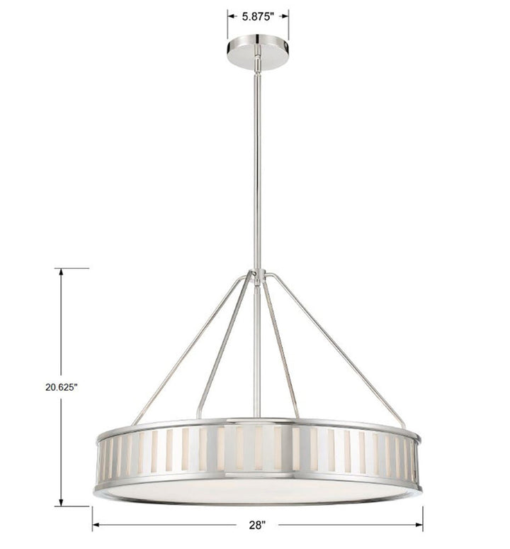 Kendal 6 Light Polished Nickel Chandelier Crystorama