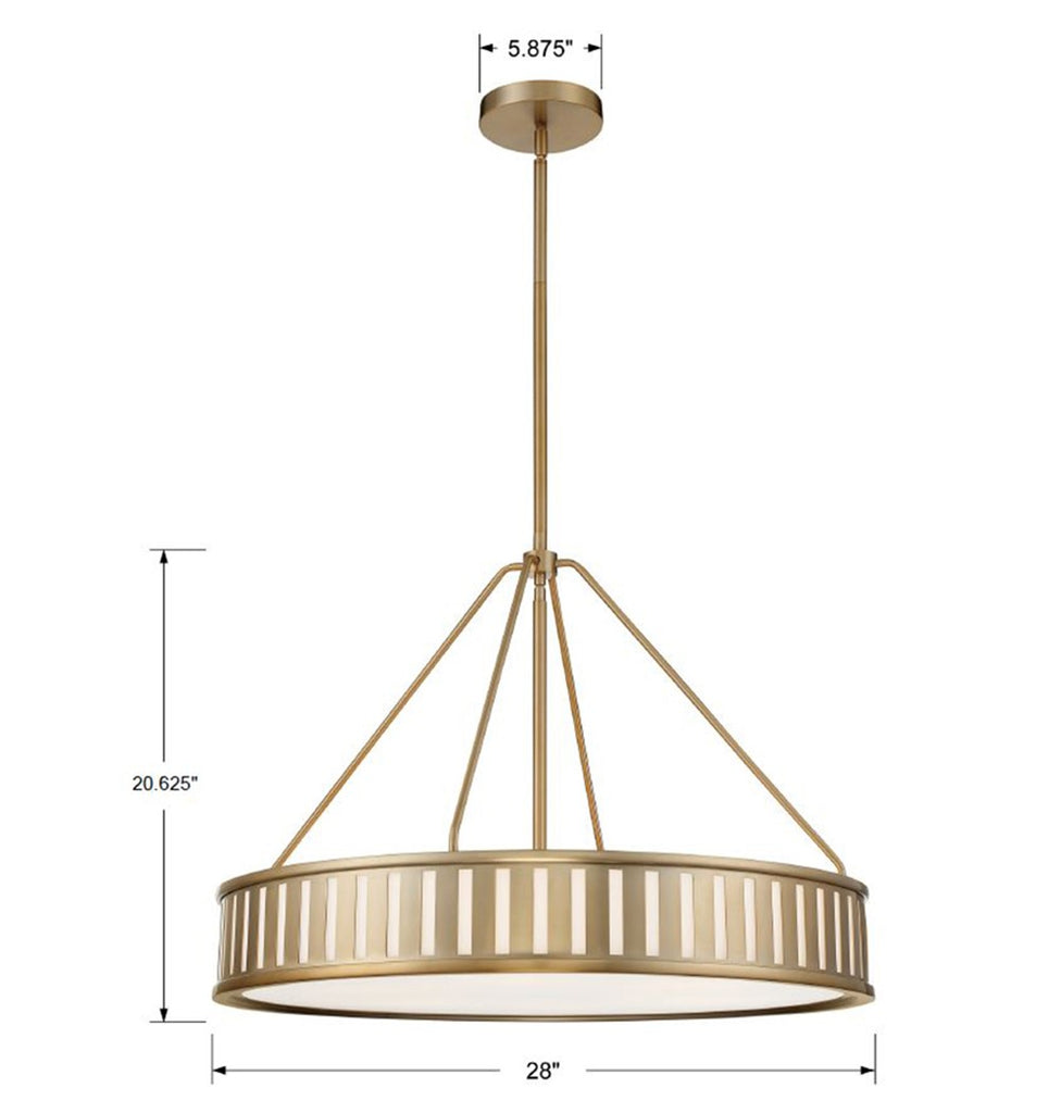 Kendal 6 Light Vibrant Gold Chandelier Crystorama