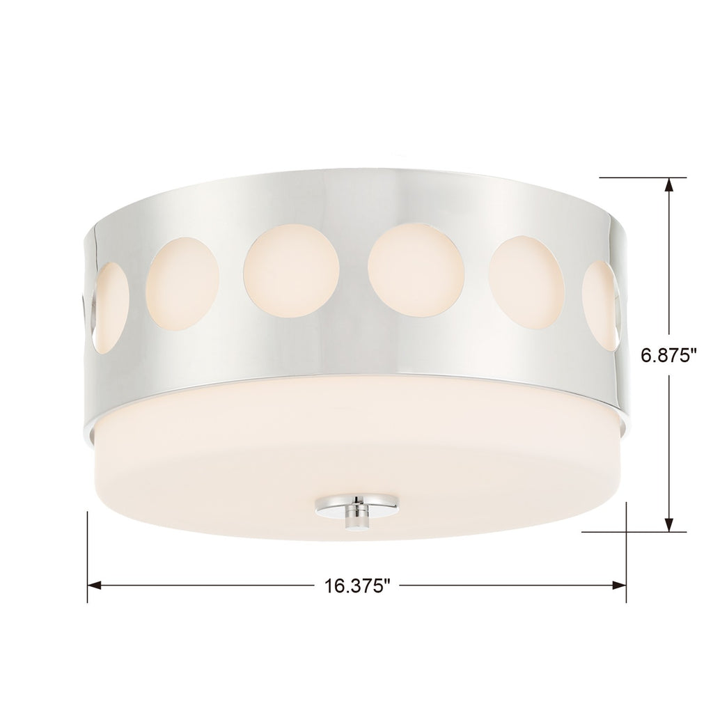 Crystorama Crystorama Kirby 2 Light Polished Nickel Flush Mount