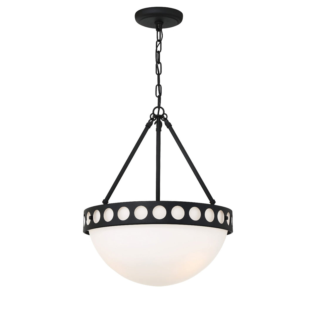 Kirby 3 Light Black Forged Chandelier Crystorama