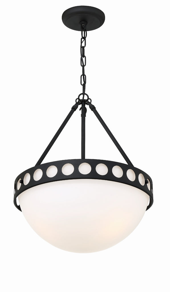 Kirby 3 Light Black Forged Chandelier Crystorama