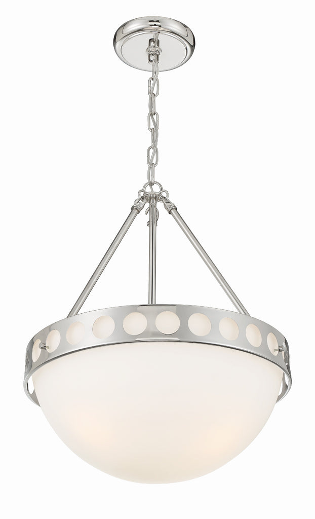 Kirby 3 Light Polished Nickel Chandelier Crystorama