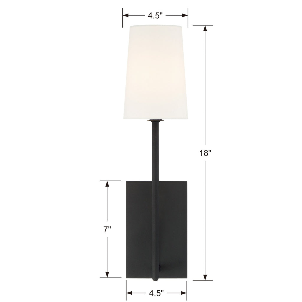 Lena 1 Light Black Forged Sconce Crystorama