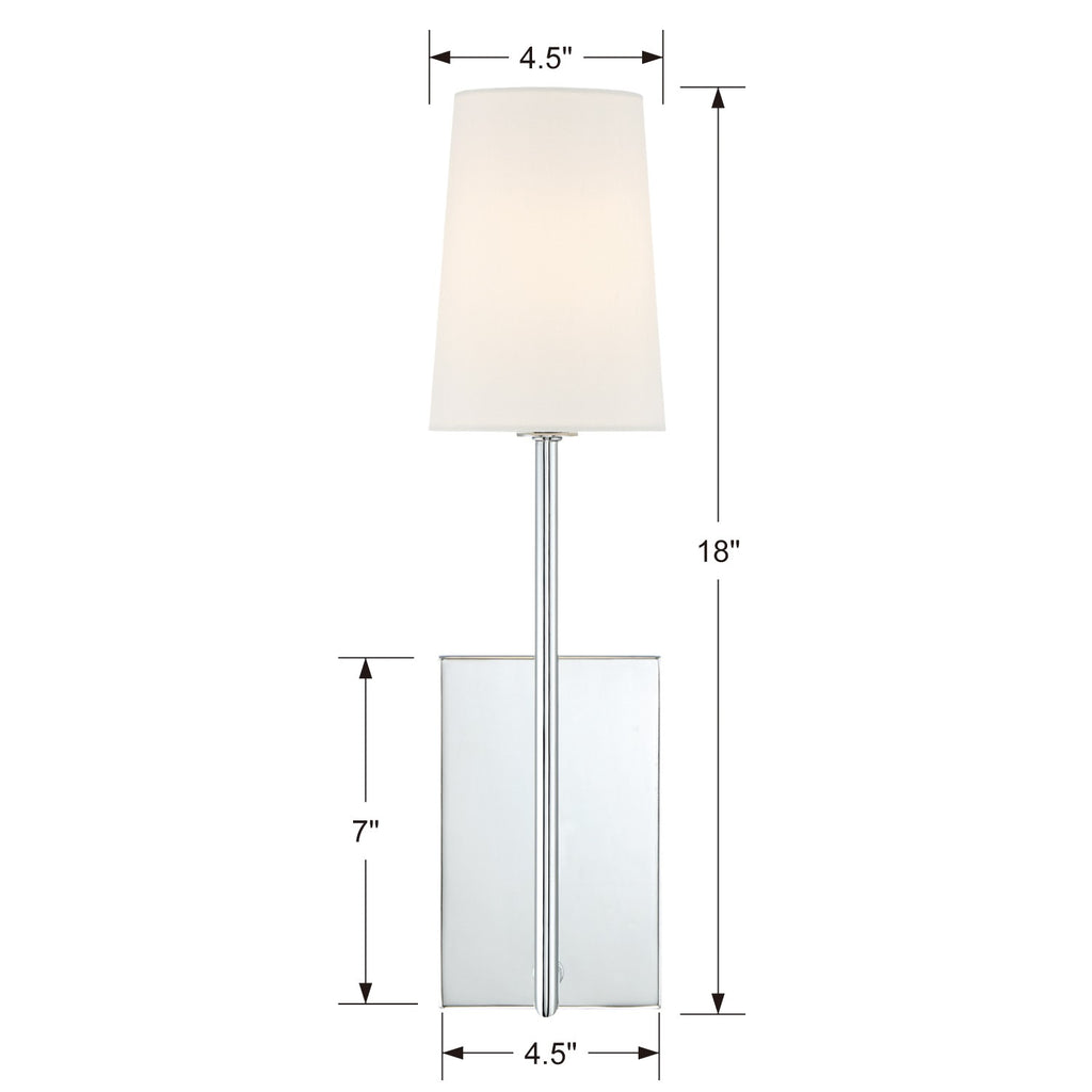 Lena 1 Light Polished Chrome Sconce Crystorama