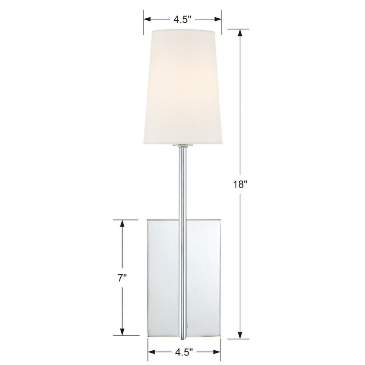 Lena 1 Light Polished Chrome Sconce Crystorama