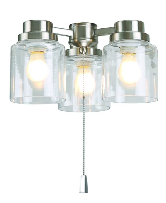 ##Antique Hardware## 3 Light Universal Light Kit in Brushed Polished Nickel