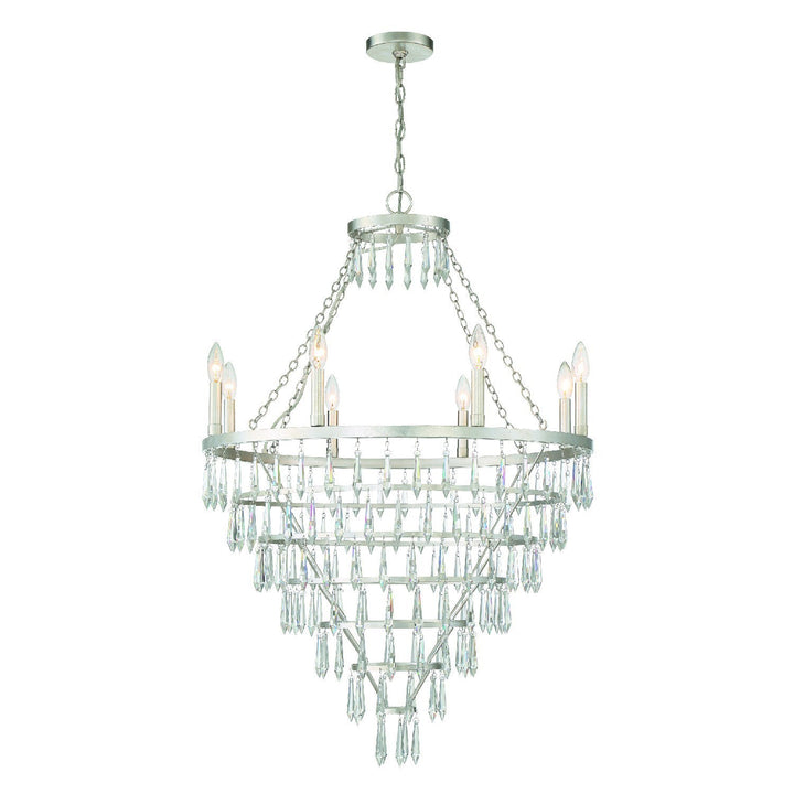 Lucille 8 Light Antique Silver Chandelier Crystorama