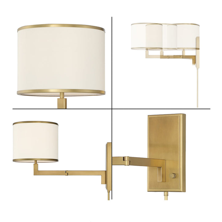 Madison 1 Light Aged Brass Task Sconce Crystorama