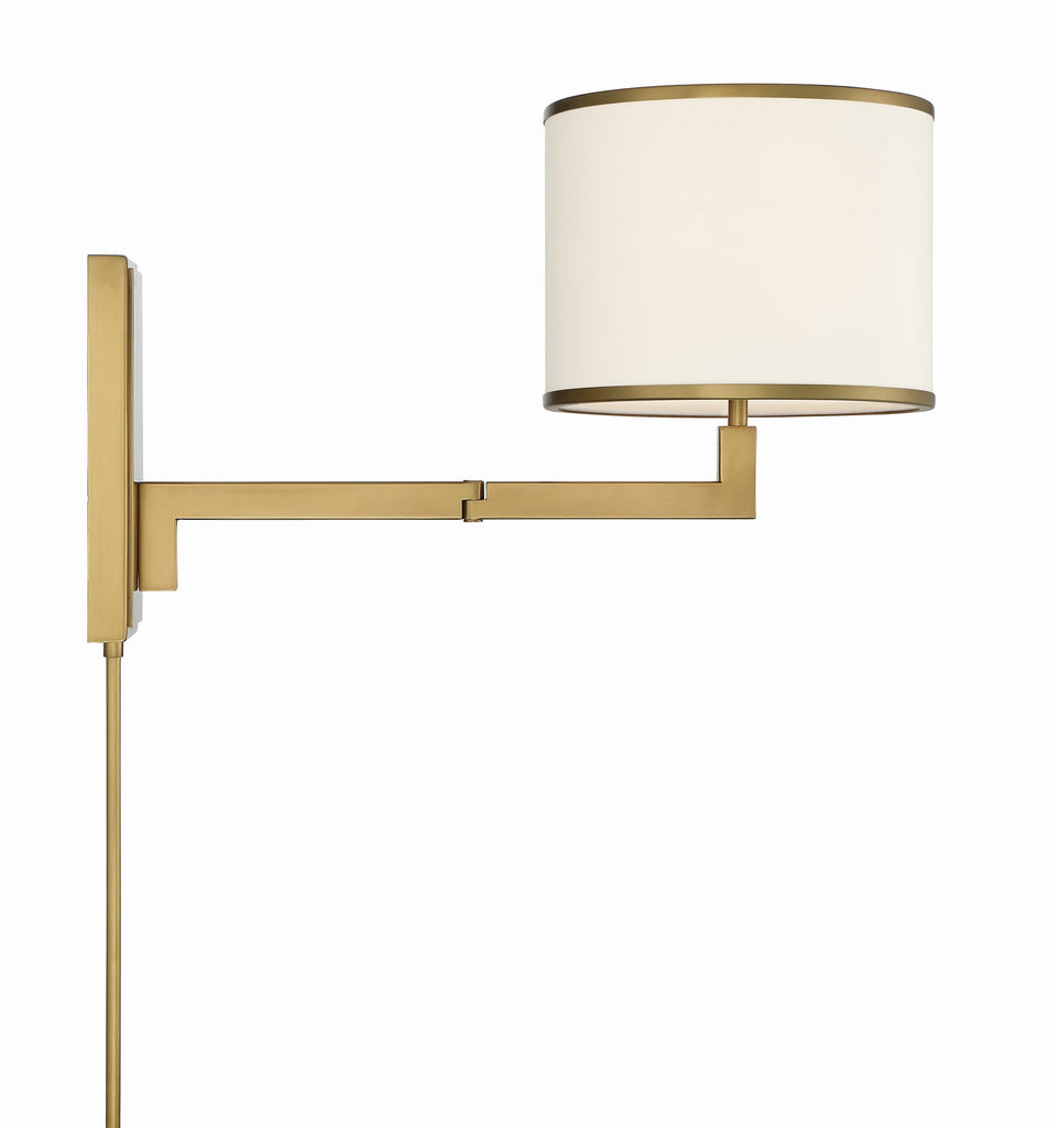 Madison 1 Light Aged Brass Task Sconce Crystorama