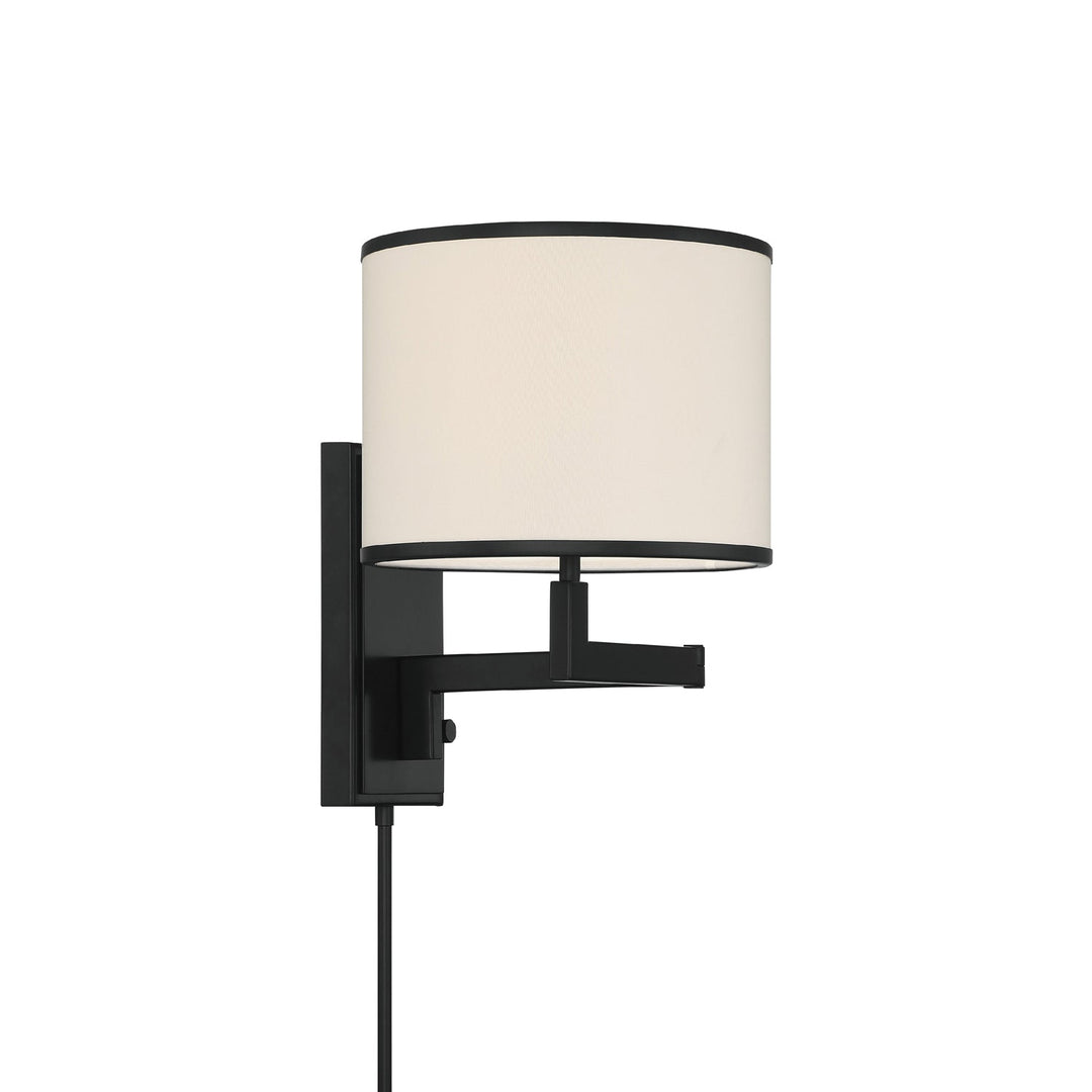 Madison 1 Light Matte Black Task Sconce Crystorama