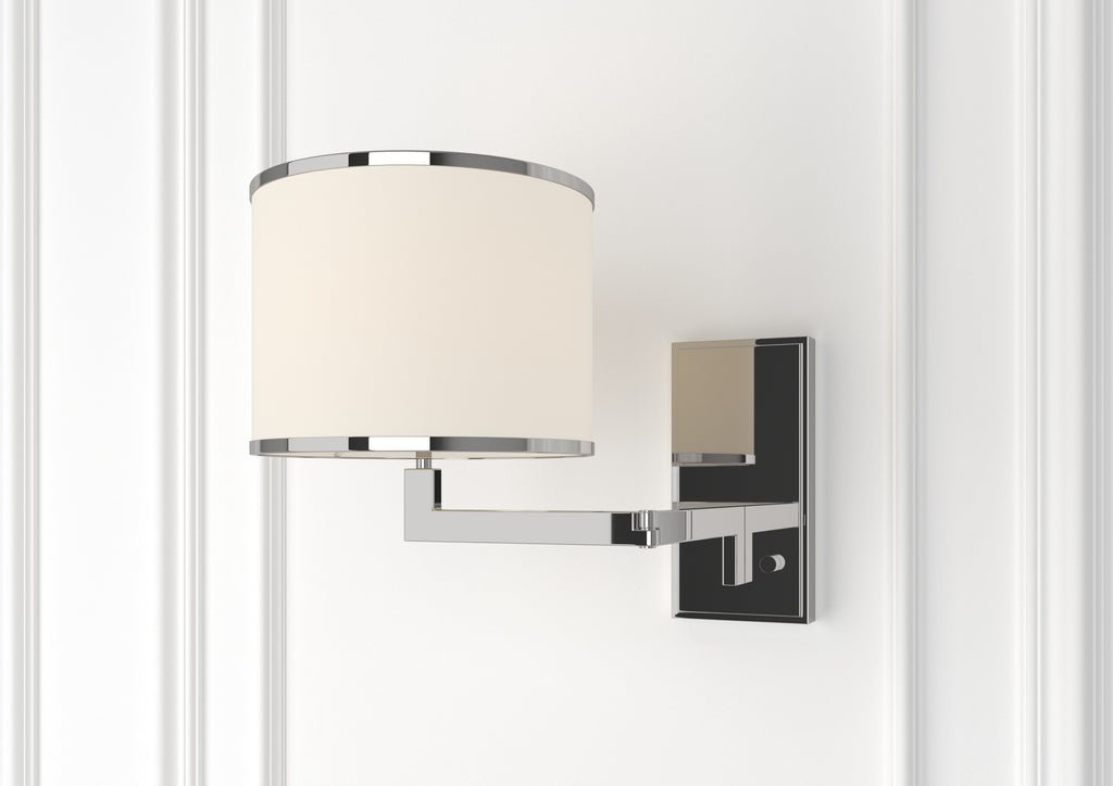 Madison 1 Light Polished Nickel Task Sconce Crystorama