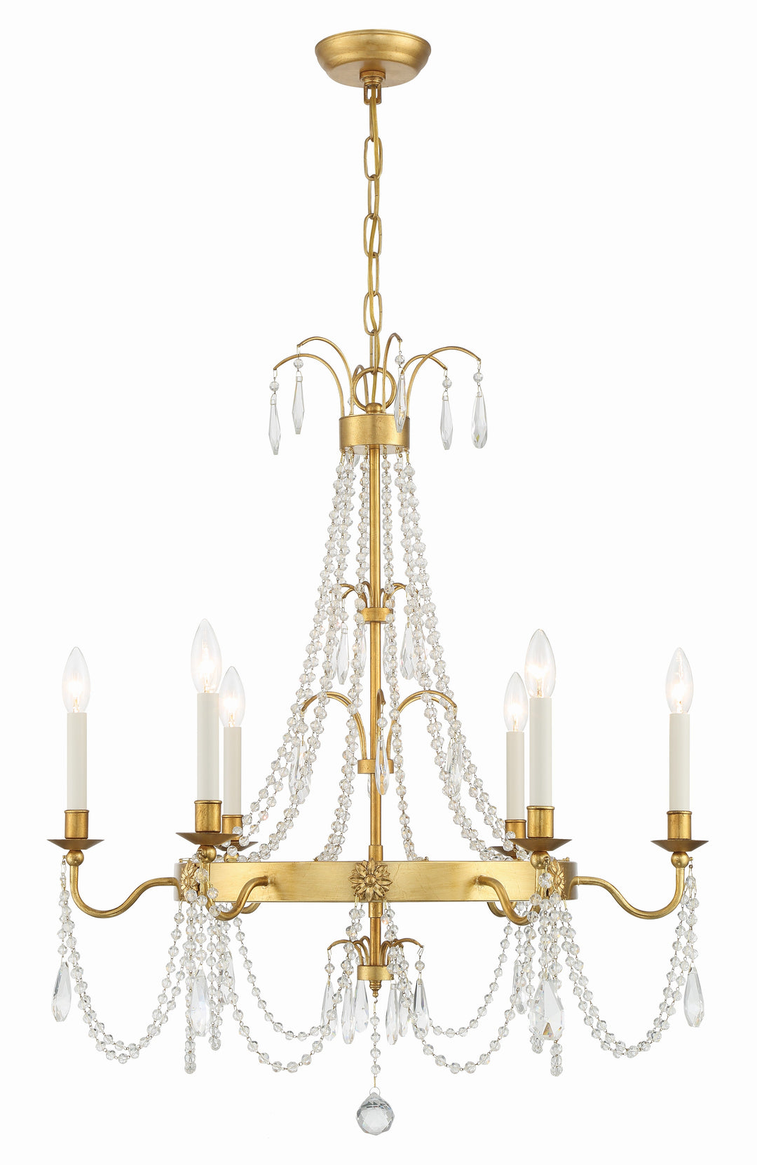 Maizey 6 Light Antique Gold Chandelier Crystorama