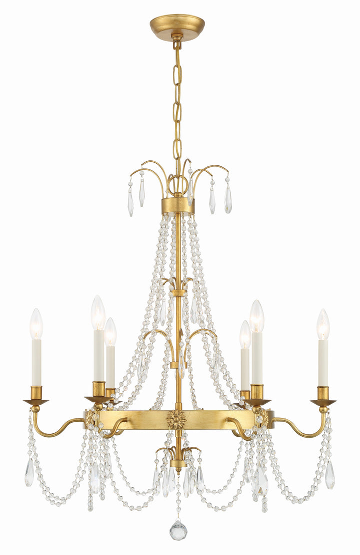 Maizey 6 Light Antique Gold Chandelier Crystorama