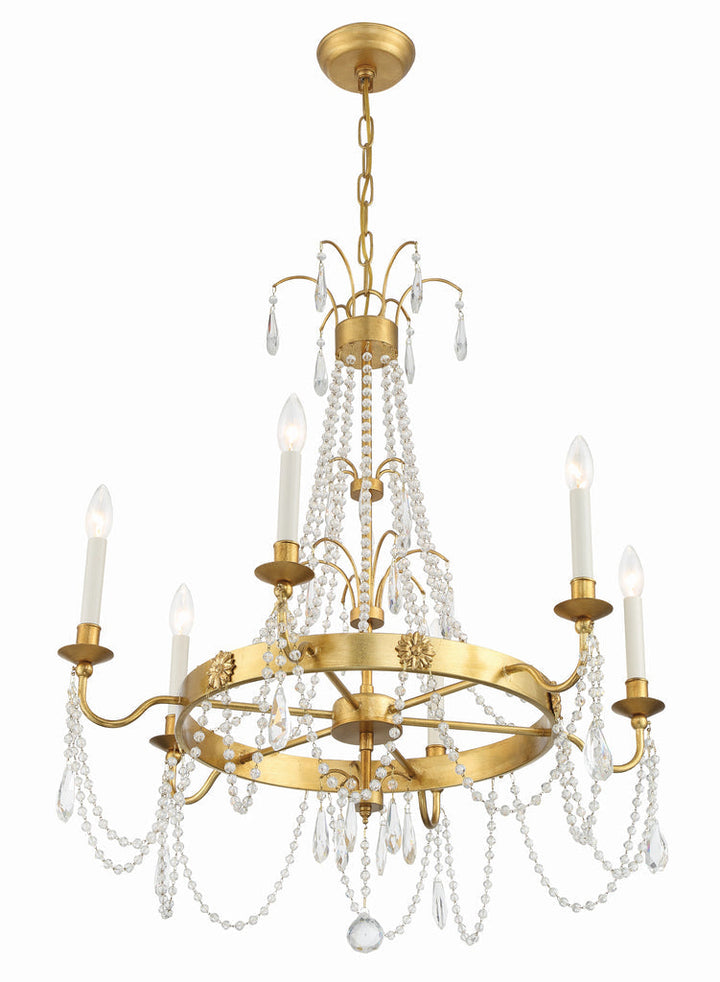 Maizey 6 Light Antique Gold Chandelier Crystorama