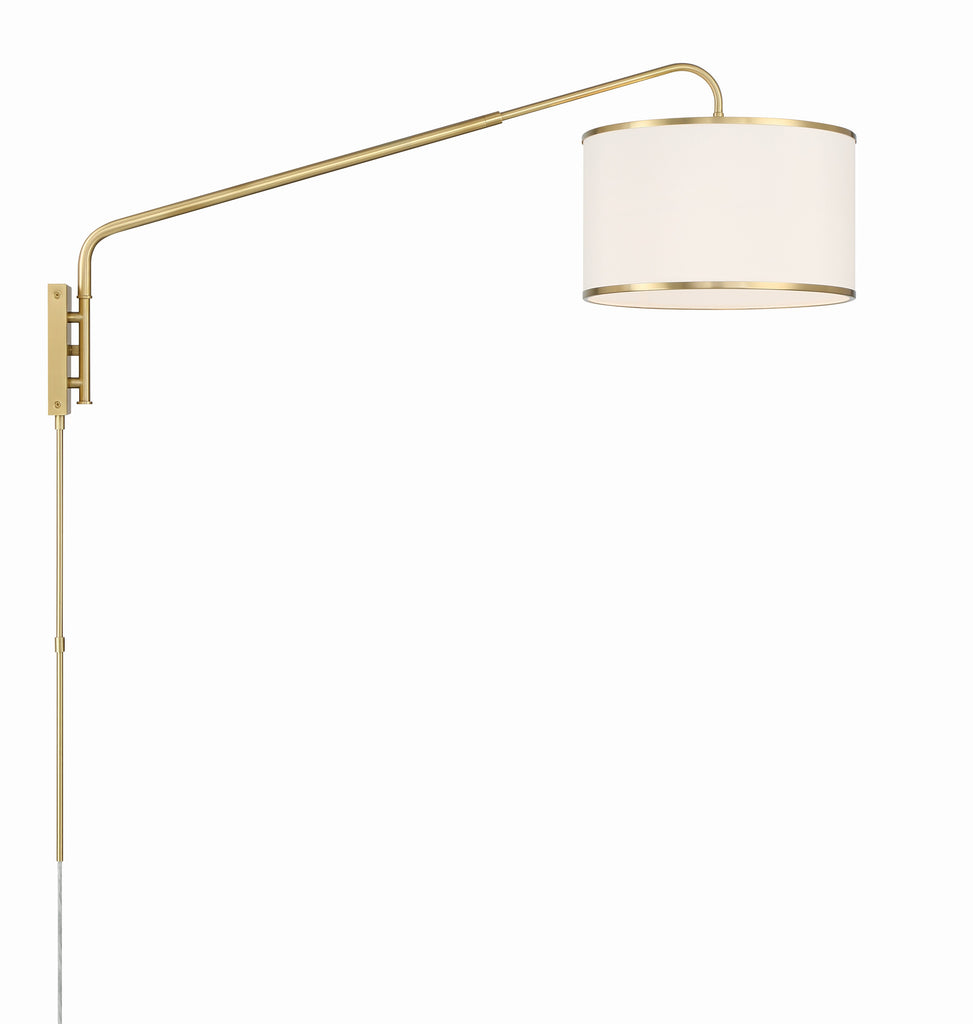 Mallory 1 Light Soft Brass Task Sconce Crystorama