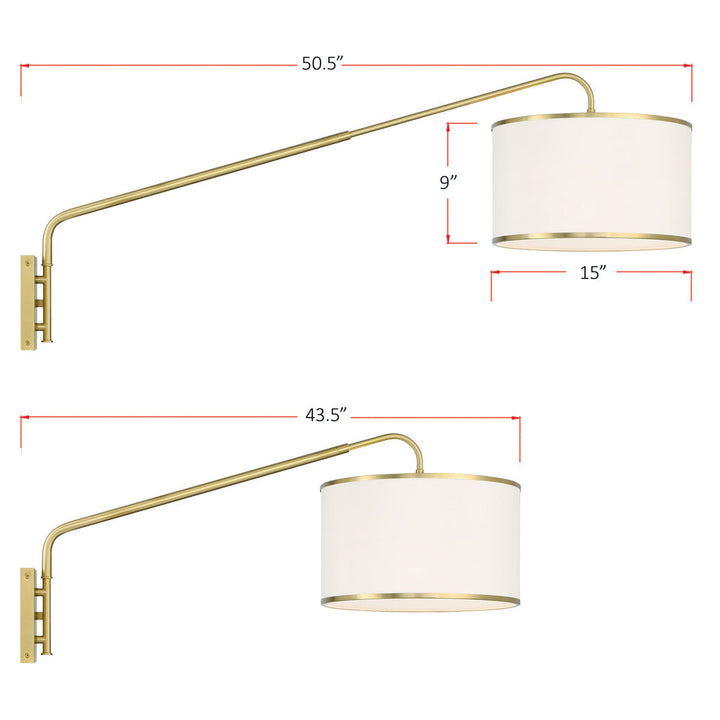 Mallory 1 Light Soft Brass Task Sconce Crystorama