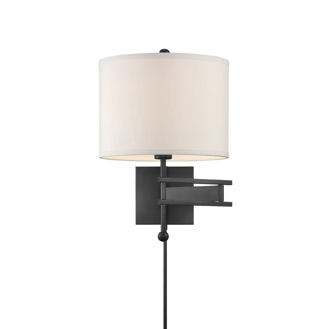 Marshall 1 Light Matte Black Task Sconce Crystorama