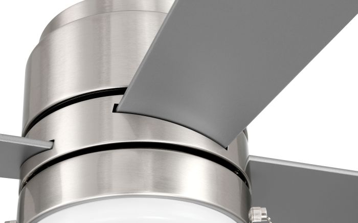 ##Antique Hardware## 52" McCoy 4-Blade w/ Pull Chain in Brushed Polished Nickel w/ Brushed Nickel Blades