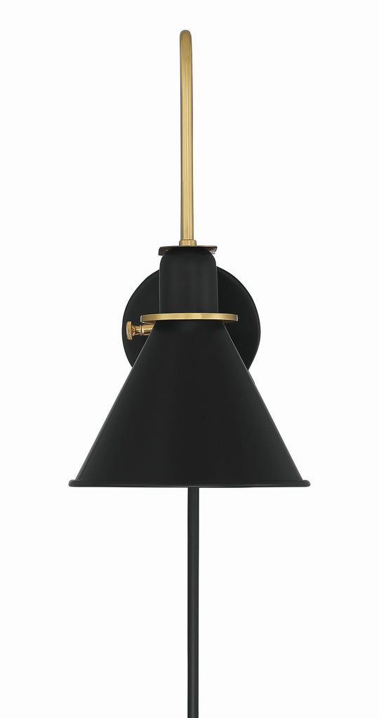 Medford 1 Light Matte Black Sconce Crystorama