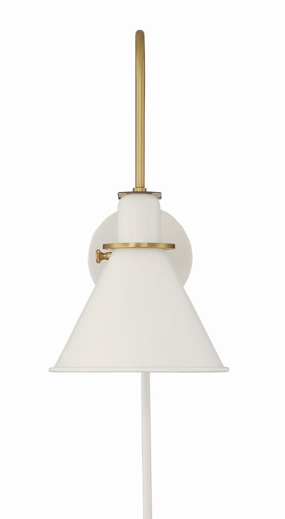 Medford 1 Light White Sconce Crystorama