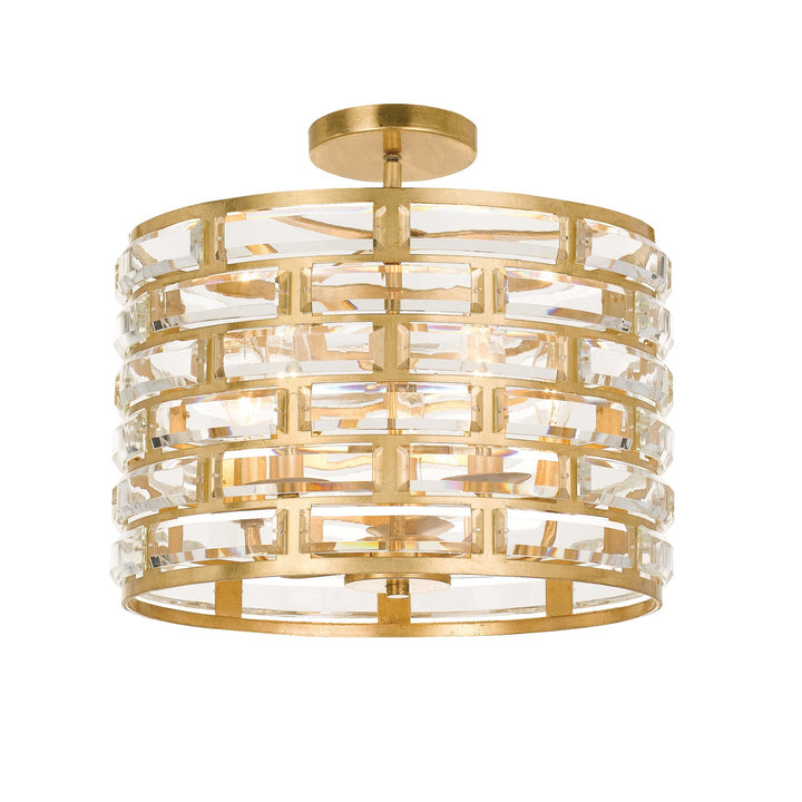 Crystorama Crystorama Meridian 5 Light Antique Gold Semi Flush Mount