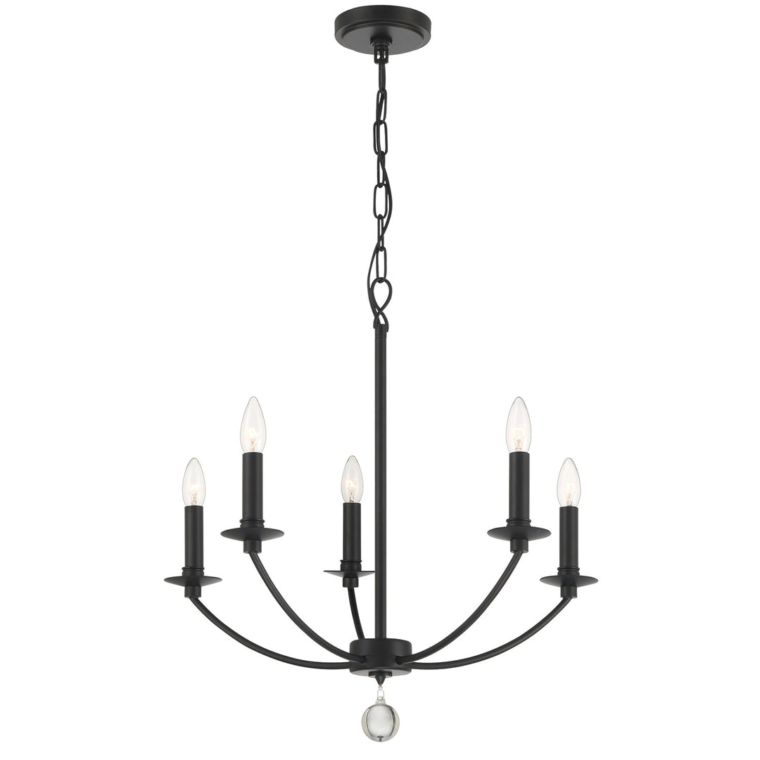 Mila 5 Light Black Chandelier Crystorama