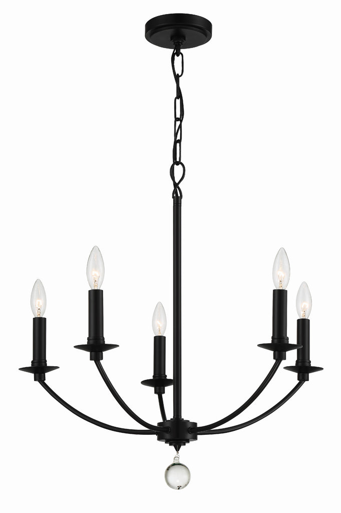 Mila 5 Light Black Chandelier Crystorama