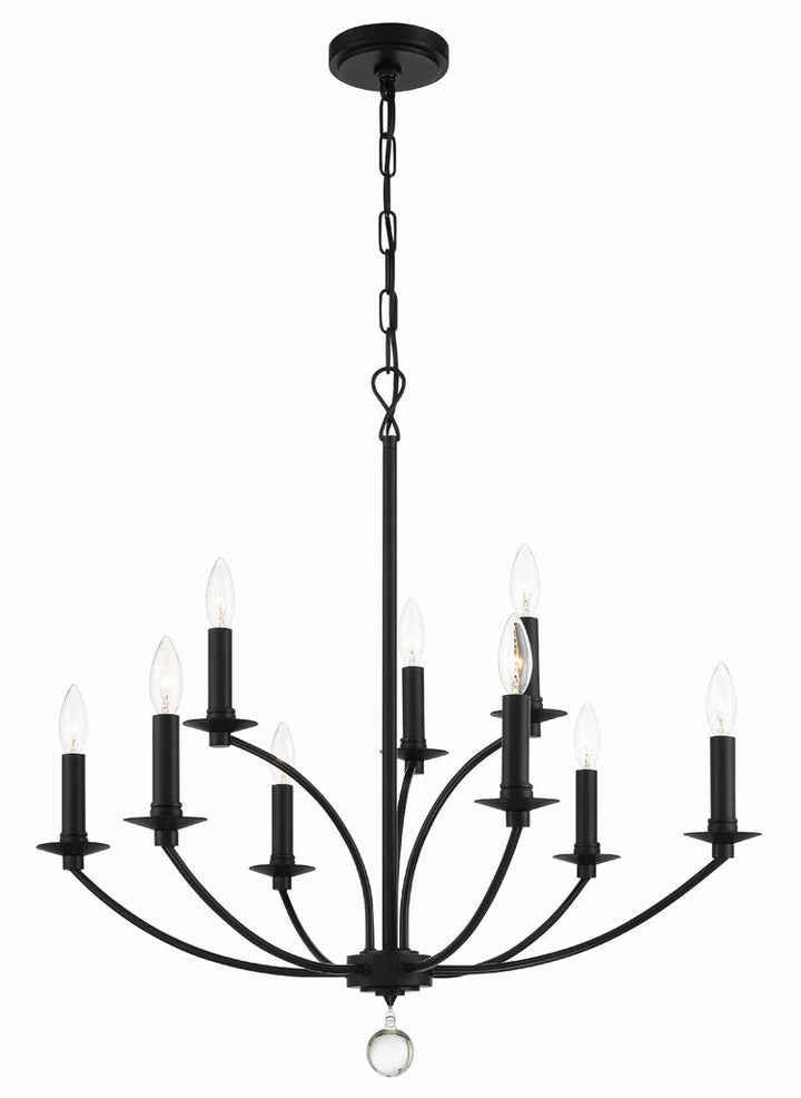 Mila 9 Light Black Chandelier Crystorama