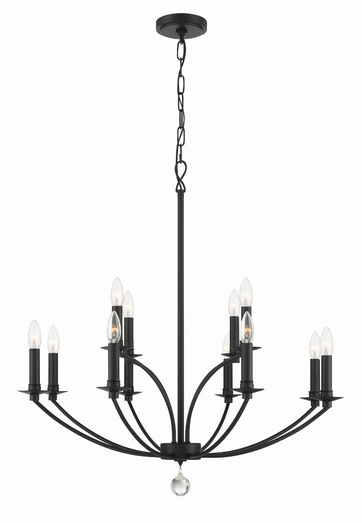 Mila 12 Light Black Chandelier Crystorama