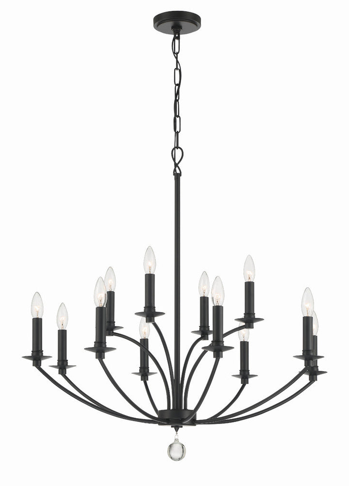 Mila 12 Light Black Chandelier Crystorama