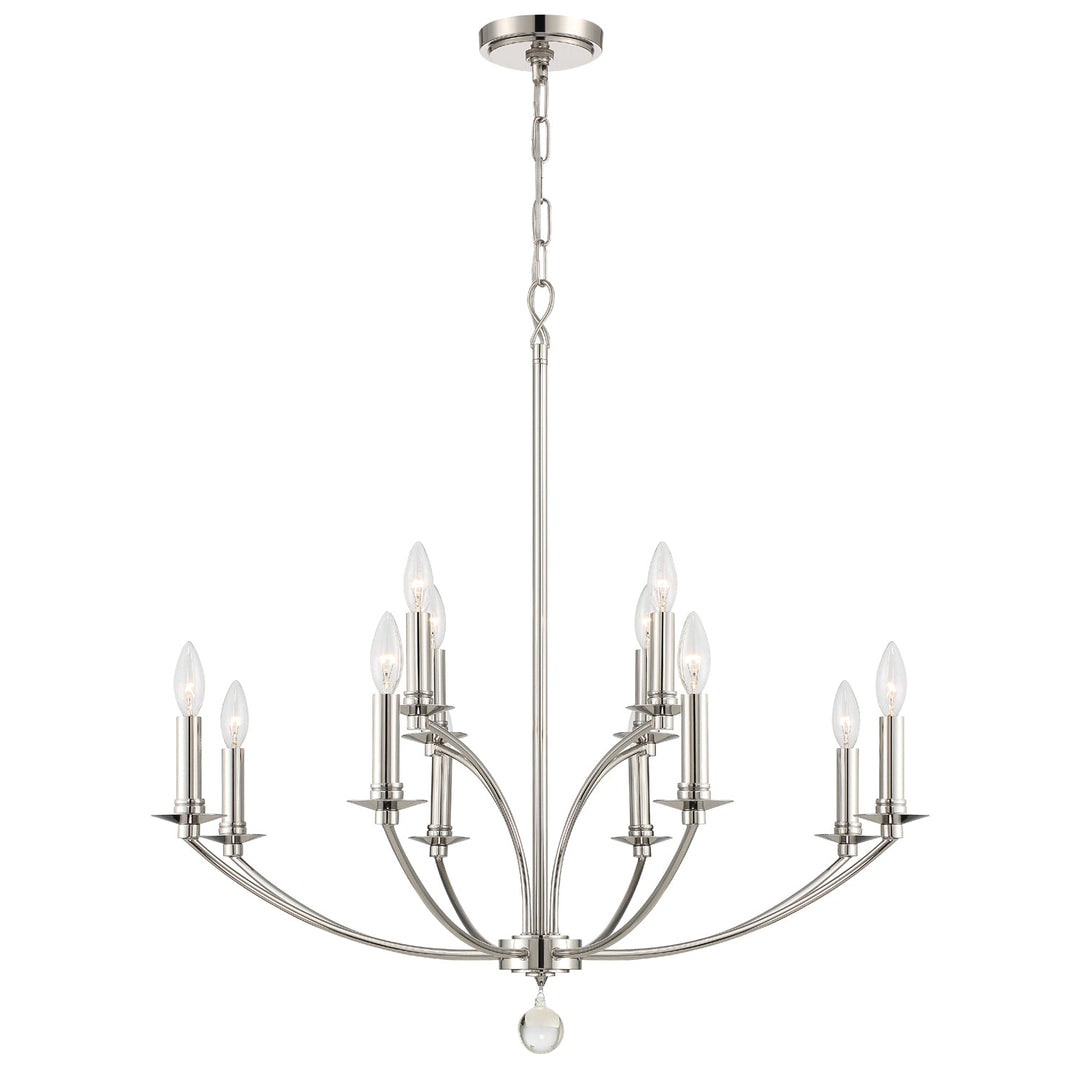 Mila 12 Light Polished Nickel Chandelier Crystorama